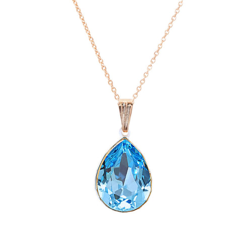 Кулон "Kristāla Lāse II (Aquamarine Blue)" с кристаллами Swarovski™